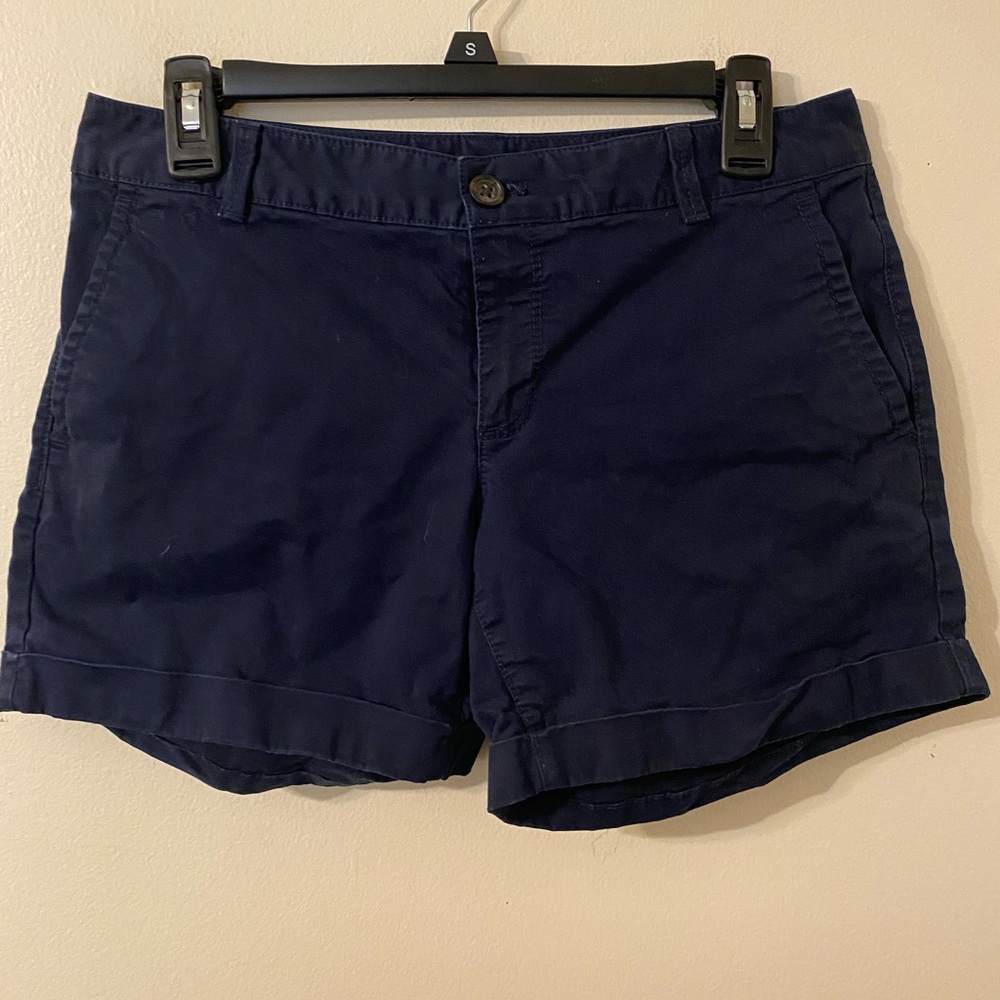 Womens Banana Republic Navy Blue City Chino‎ Shorts Size 2 5” Inseam